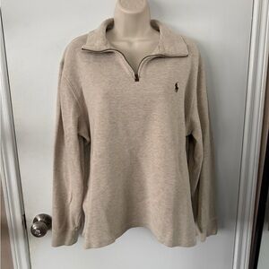 Ralph Lauren Men's Tan Zip-Up Sweater M